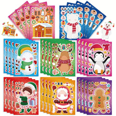 DIY Cartoon Santa Snowman Puzzle Journal Stickers