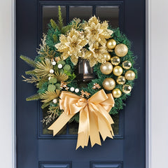 1pc Golden Christmas Ball Wreath Christmas Hanging Decorations