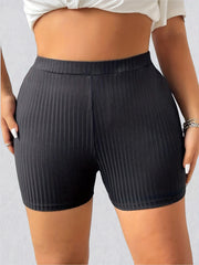  High Waist Ribbed Fitness Yoga Shorts