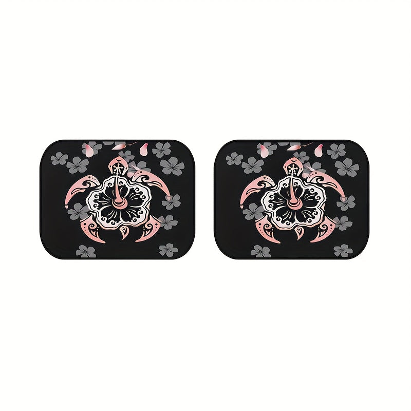 4pcs Spiral Pattern Car Floor Mats Water Absorbent Non Slip Stain Resistant
