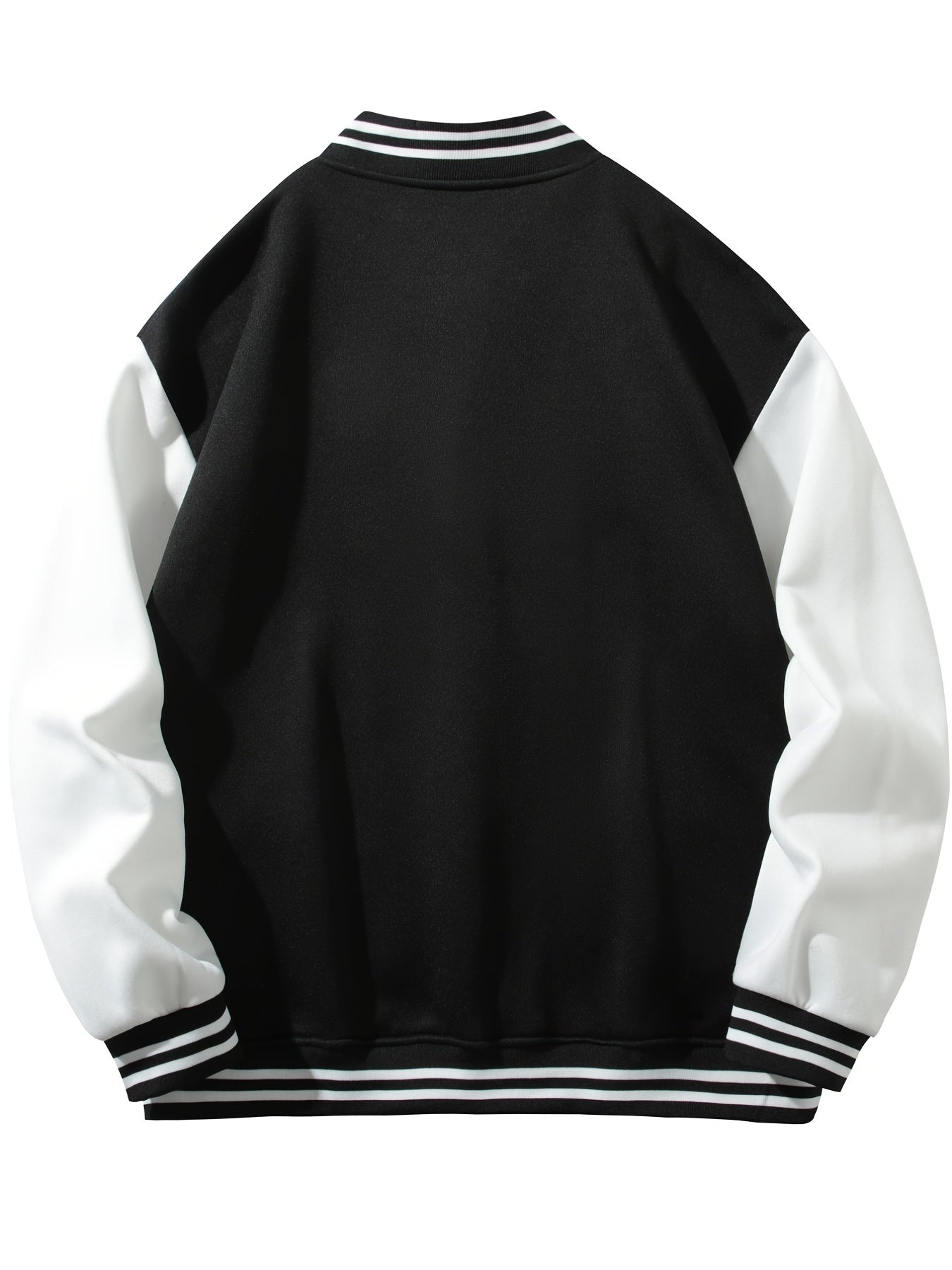 Men's Rose Print Lightweight Fleece Baseball Jacket