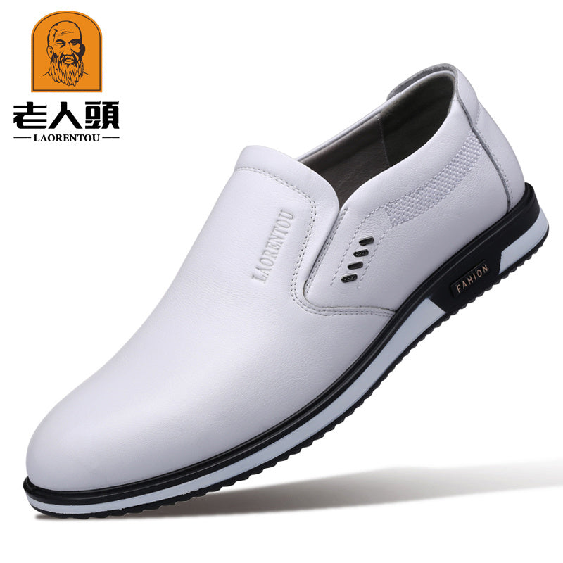 LAORENTOU Men's Leather Dress Shoes Comfy Durable Non Slip Formal Flats