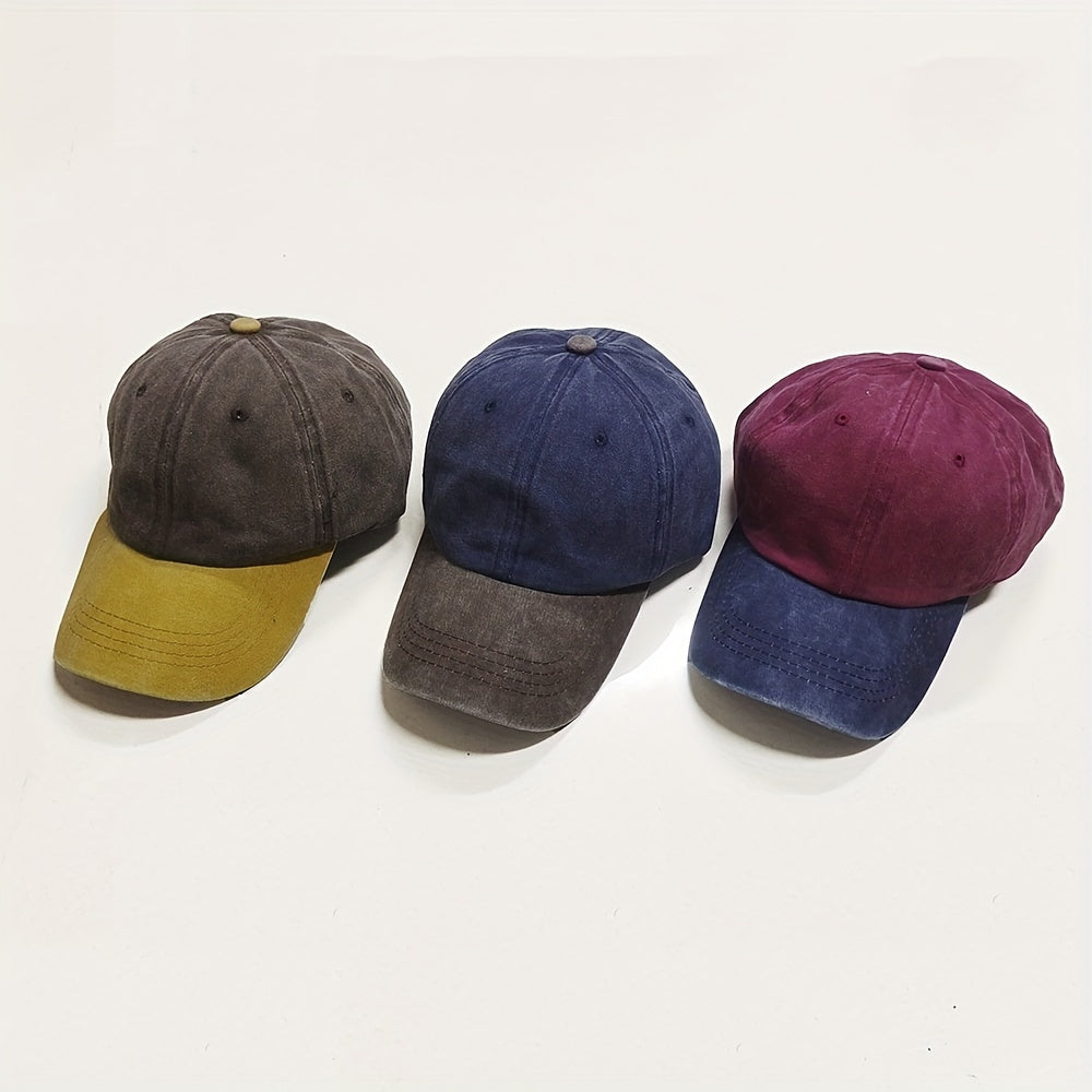 Vintage Washed Denim Soft Top Baseball Cap for Men