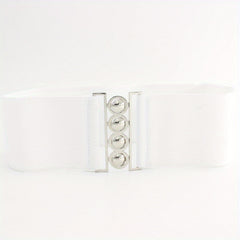 Women's Layered Belt Elastic Girdle Circle Metal Buckle Dress Shirt Waist Belt