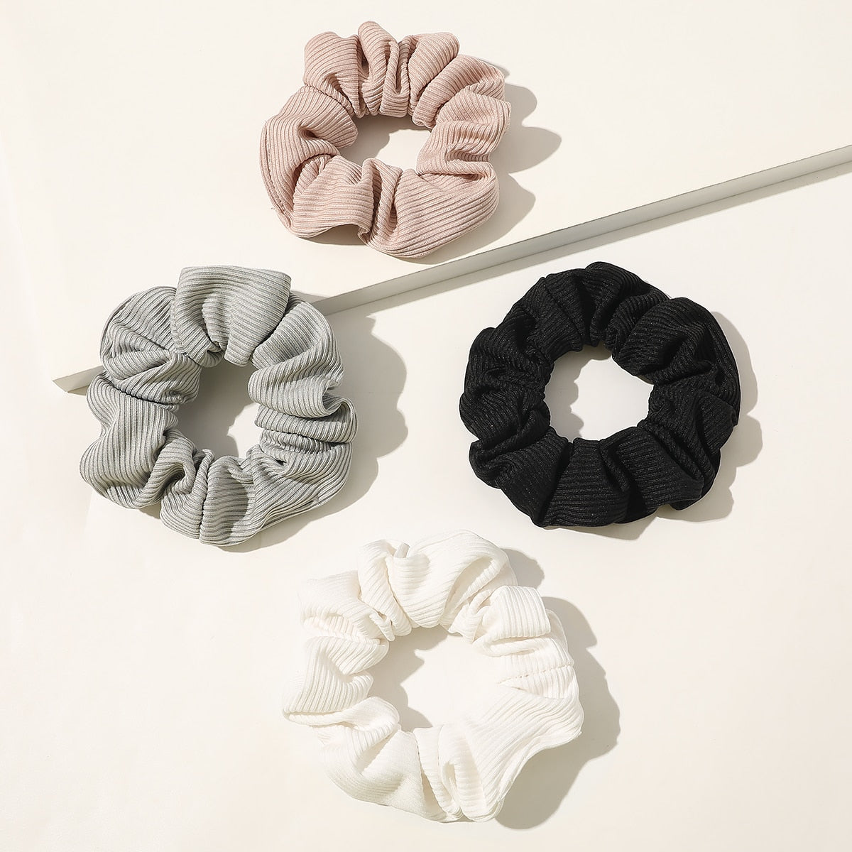 4pcs Knitting Scrunchies Hair Ties For Thick Hair No Crease Hair Accessories