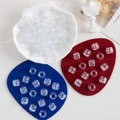 80pcs Transparent Tube Beads Hair Clip Dreadlock Braid Accessories