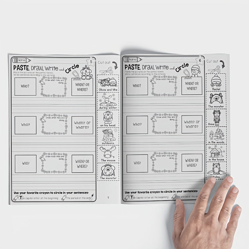 Winter Sentence Writing & Cut and Paste Workbook for Kids