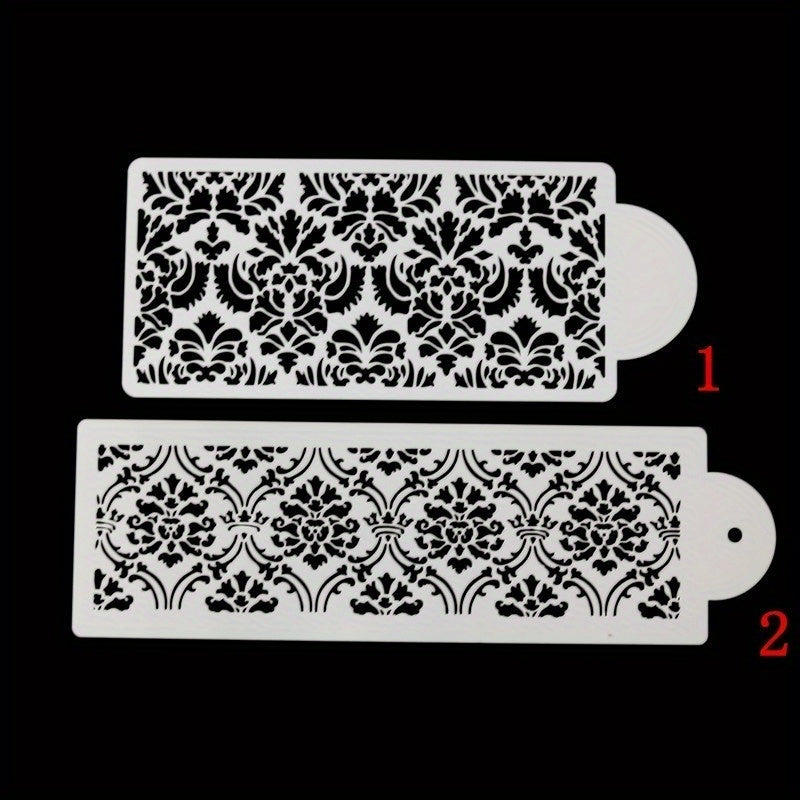 2pcs Cake Stencil Decorating Mold Templates Flower Baking Mesh Stencil