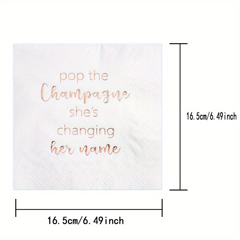 10pcs Rose Gold Bridal Shower Plates Disposable Engagement Party Decor