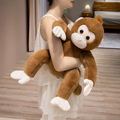Soft Plush Monkey Toy Brown Cartoon Monkey Doll with Eyes & Limbs