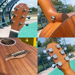 RP TG100MAX PLUS VI Solid Mahogany Small Body Acoustic Travel Guitar Natural