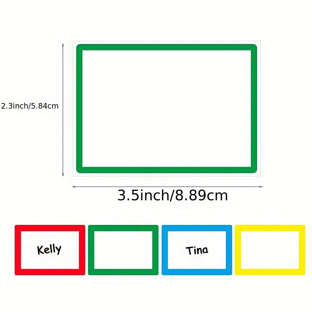 Colorful Border Name Label Stickers for School Office and Party - 150/300pcs