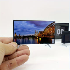 1:12 Scale Plastic Mini TV Model with Stand for Dollhouse Renovation