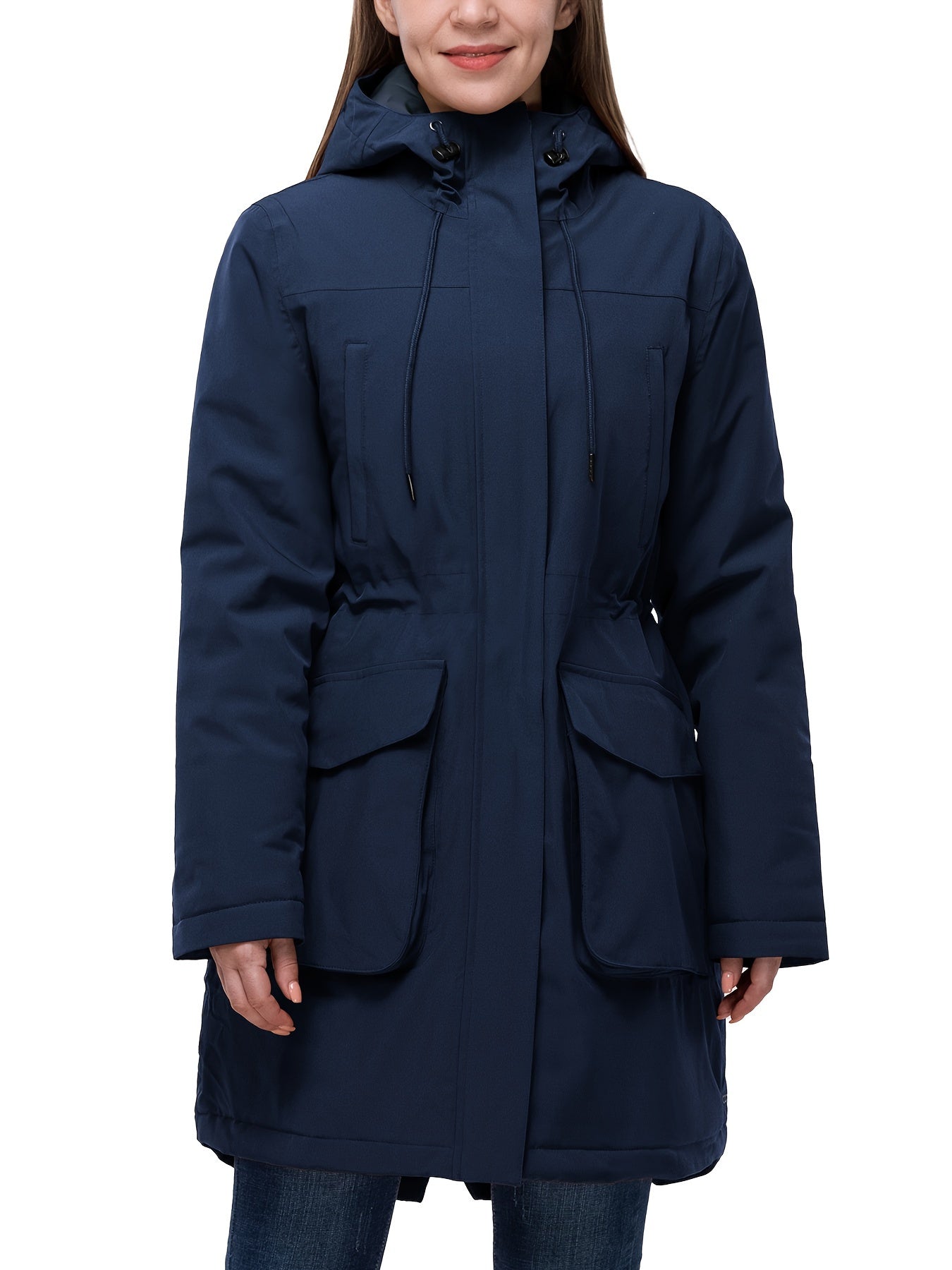 Women's Waterproof Long Puffer Jacket Hooded Winter Coat