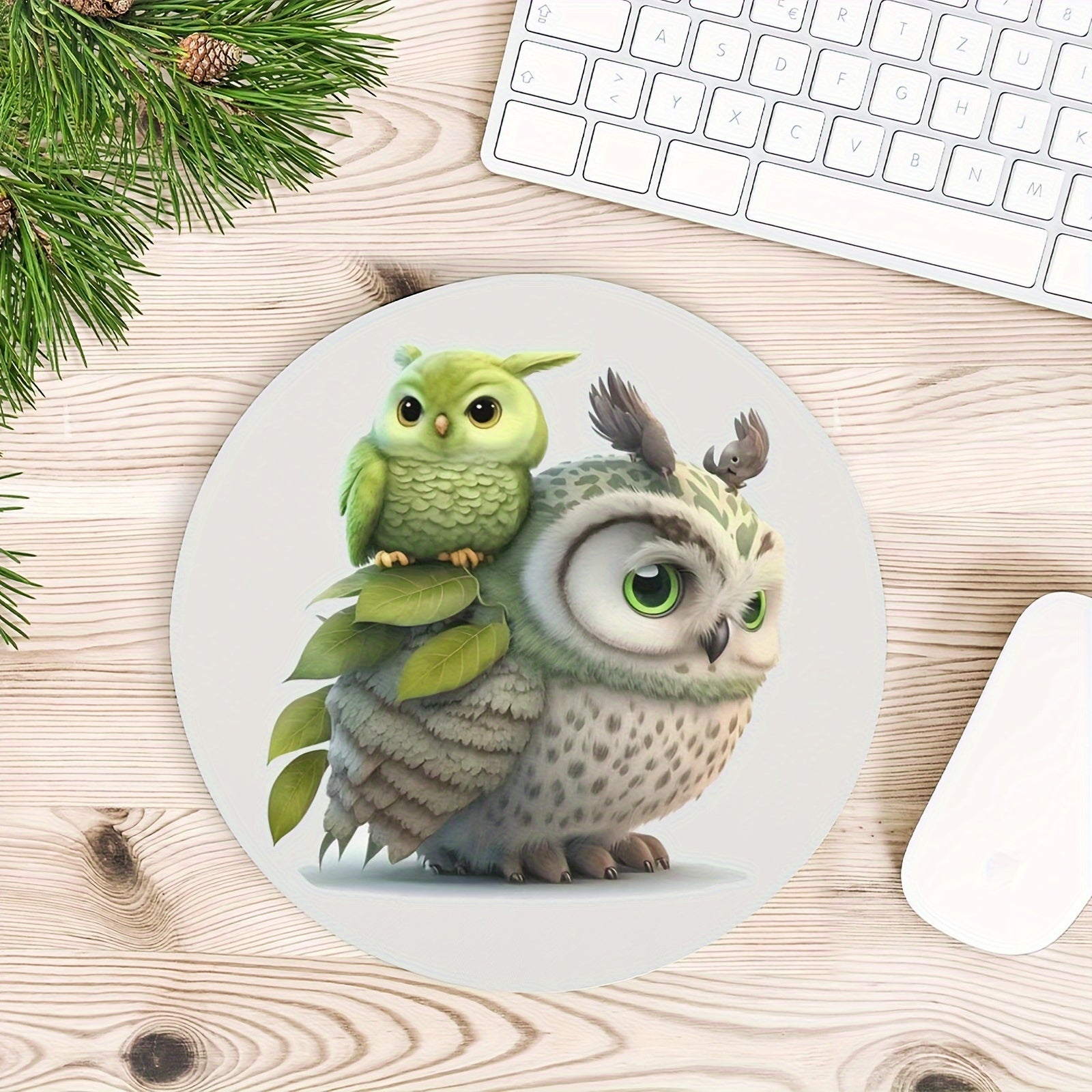 Little Owl Gaming Mouse Pad Waterproof Non-slip Rubber Base for Computer Laptop