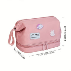 Versatile Makeup Zipper Bag Solid Portable Cosmetic Toiletry Wash Bag