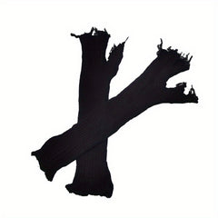 Knitted Ripped Tassel Punk Gloves Gothic Fingerless Mittens