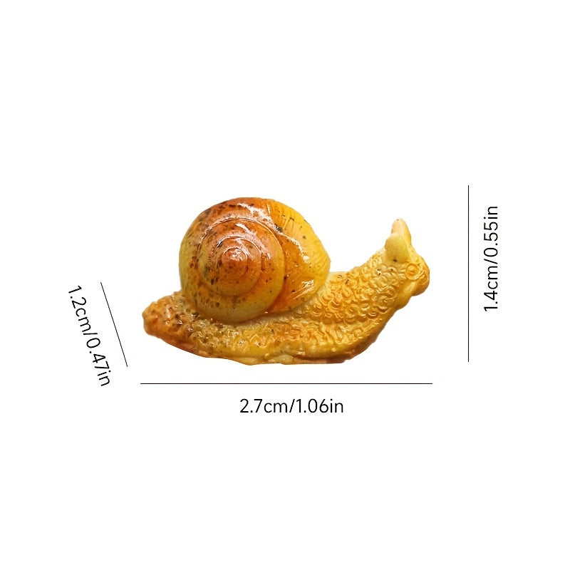 2pcs Mini Snail Resin Ornament for Garden Decor