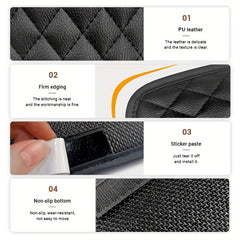 Car Storage Box Sticky Pouch PU Leather Car Storage Bag