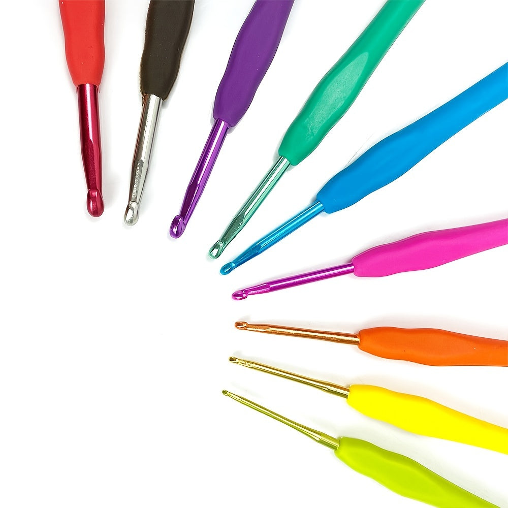 9pcs Colorful Soft Handle Crochet DIY Hand knitting Tools