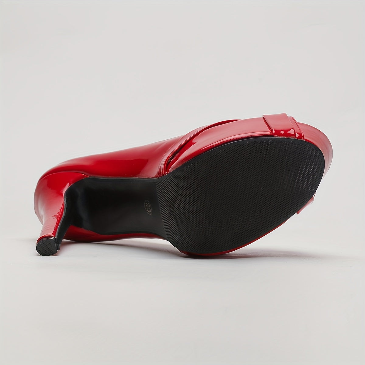 Women's Red Peep Toe Stiletto Heels Sexy Open Toe Slip On Shoes