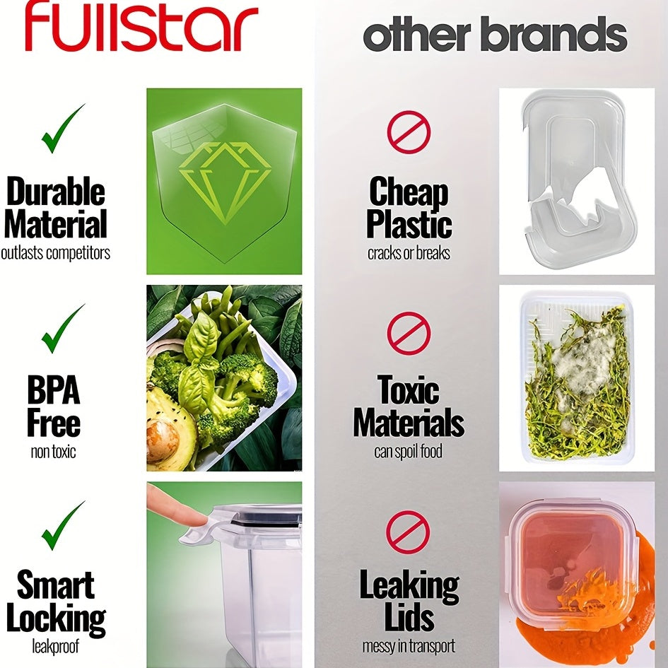24pcs Refrigerator Storage Plastic Box Lunch Bento Box BPA Food Pantry Organizer