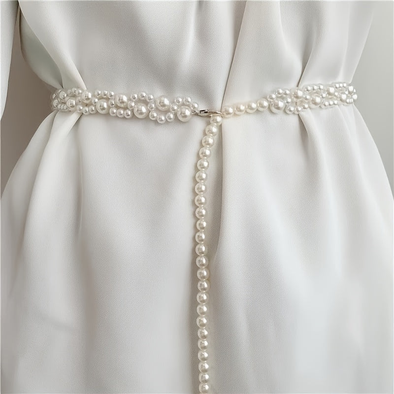Faux Pearl Belt Waist Belt Female Dress Strap Wedding Chain Belt