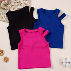 3pcs Baby Girls Summer Strapless Sleeveless T shirt Crop Tops
