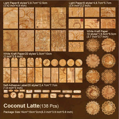138pcs Vintage Retro Labels & Stickers for Scrapbooking Junk Journals