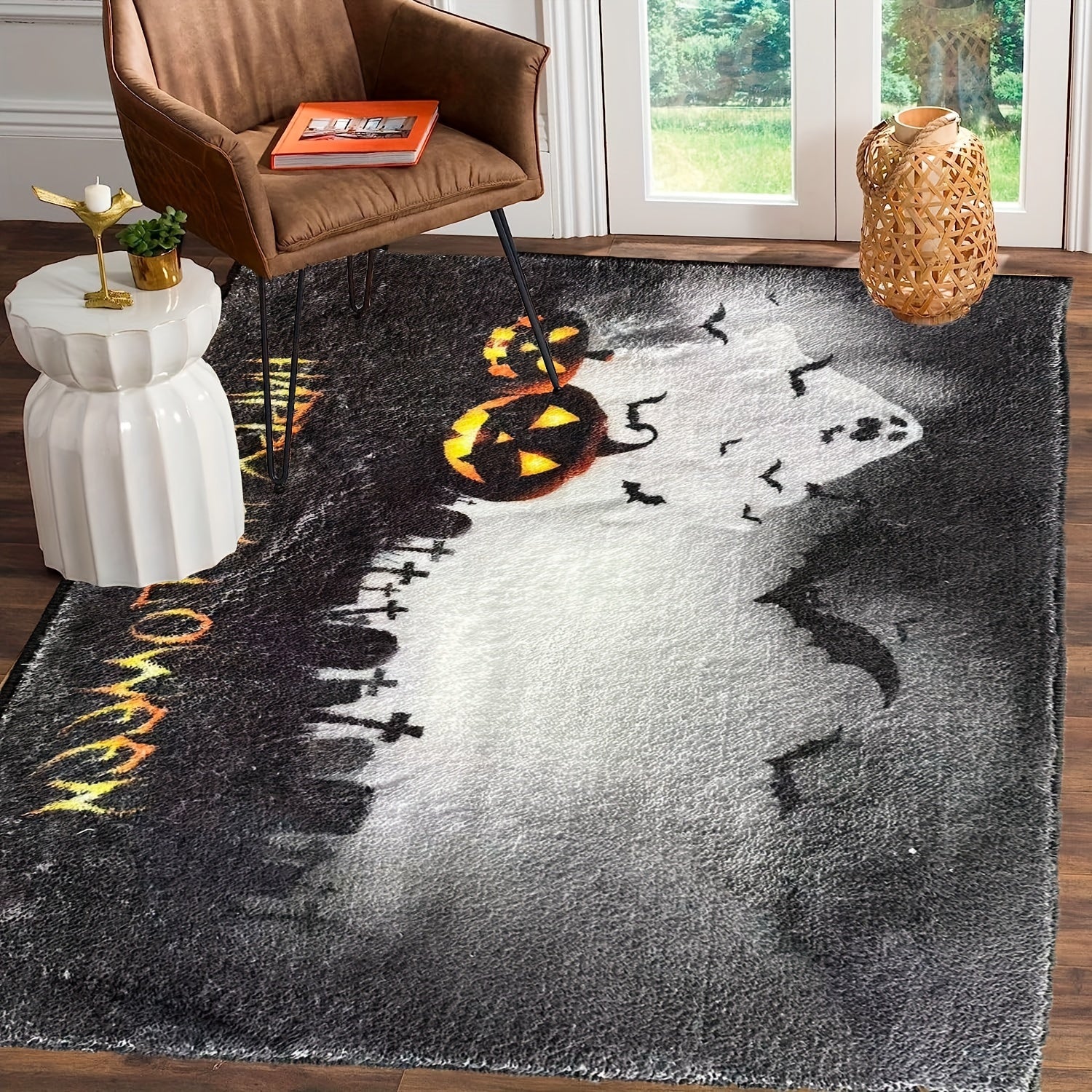 Halloween Area Rug Soft Carpet Machine Washable Home Office Decor