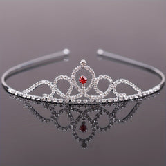 Silver Crystal Tiara Crowns Girls Princess Crown Rhinestone Birthday Crowns