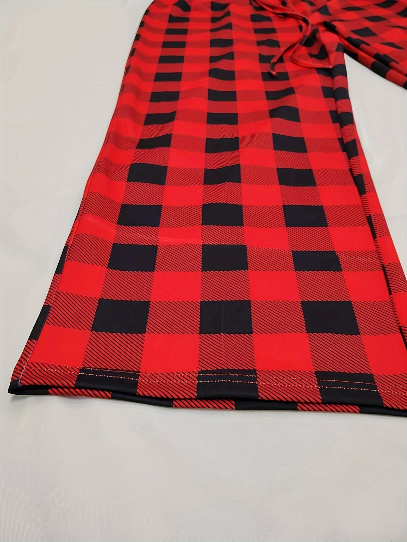 Women's Plus Plaid Print High Rise Stretch Pants