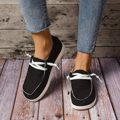 Women's Canvas Slip-On Shoes Low Top Flat Loafers