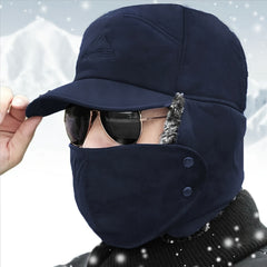 Winter Trooper Hat Waterproof Skiing Hat with Detachable Face Mask