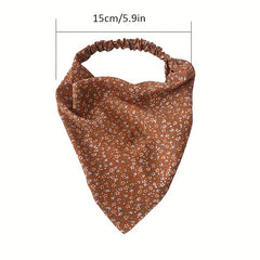 Floral Print Headband Triangle Scarf Elastic Turban Bandana Women Head Wrap