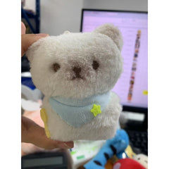 2pcs Squeezable Squeaking Cat Plush Keychain Dolls with Expressive Eyes