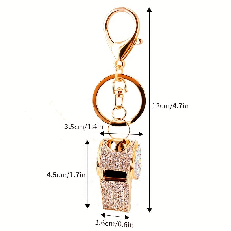 Rhinestones Whistle Keychain Bag Decorative Ornament