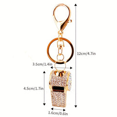 Rhinestones Whistle Keychain Bag Decorative Ornament