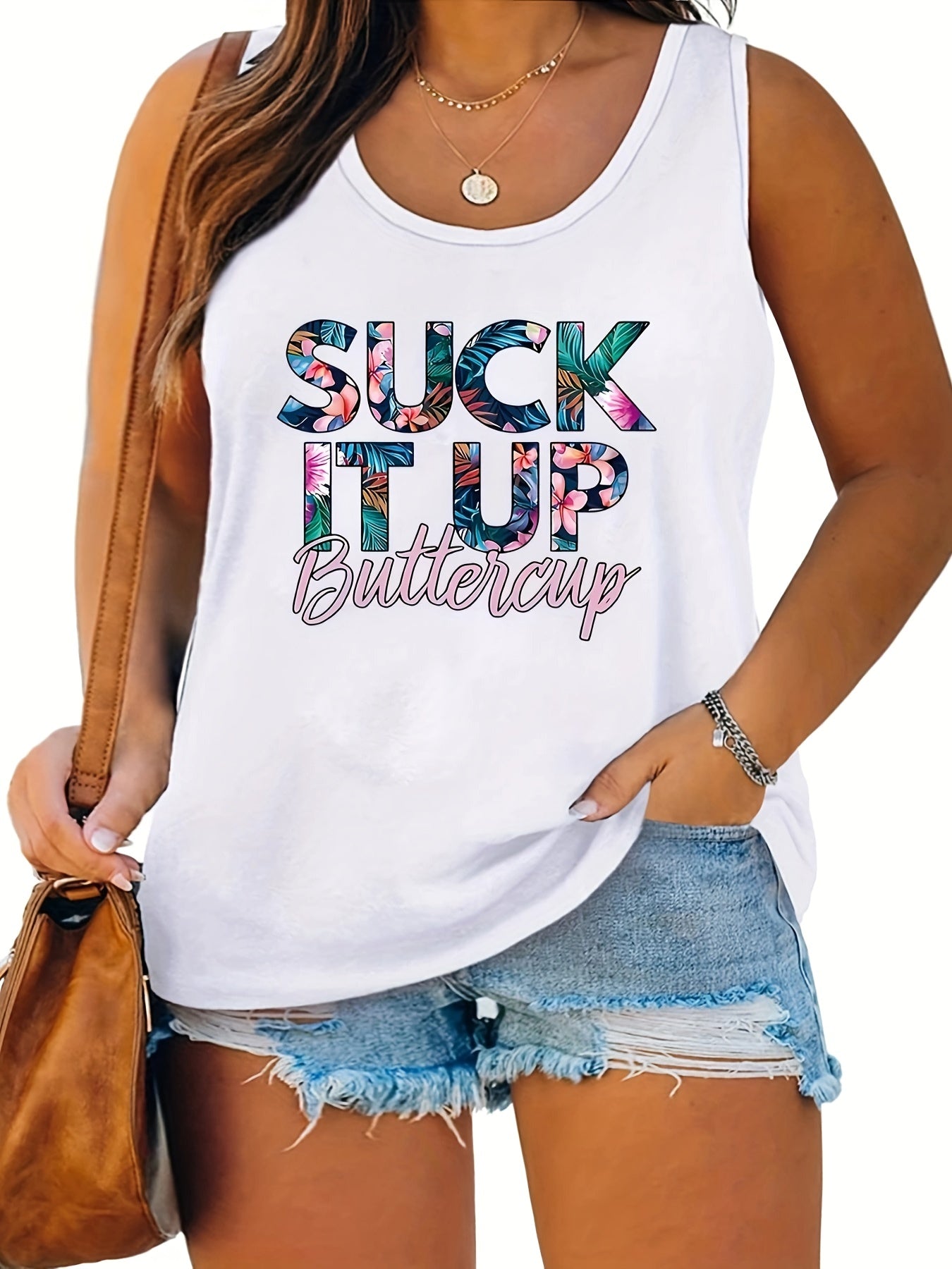  Tropical Print Tank Top