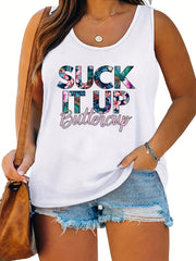  Tropical Print Tank Top