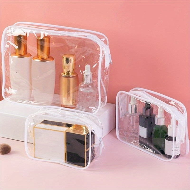 3Pcs Clear Toiletry Bags Portable Waterproof Travel Storage Bag