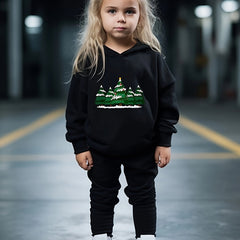 Girls 2pc Christmas Tree Hooded Sweatshirt & Sweatpants Set