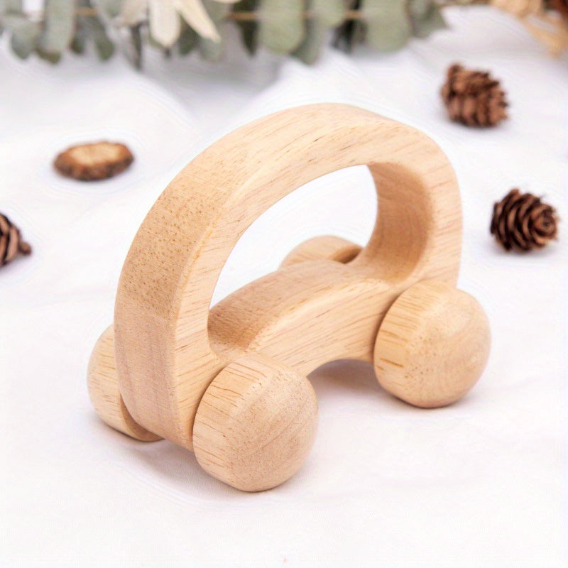 Wooden Kids Push And Grip Car 33cm Small Car Baby Muscle Training Grip Toy