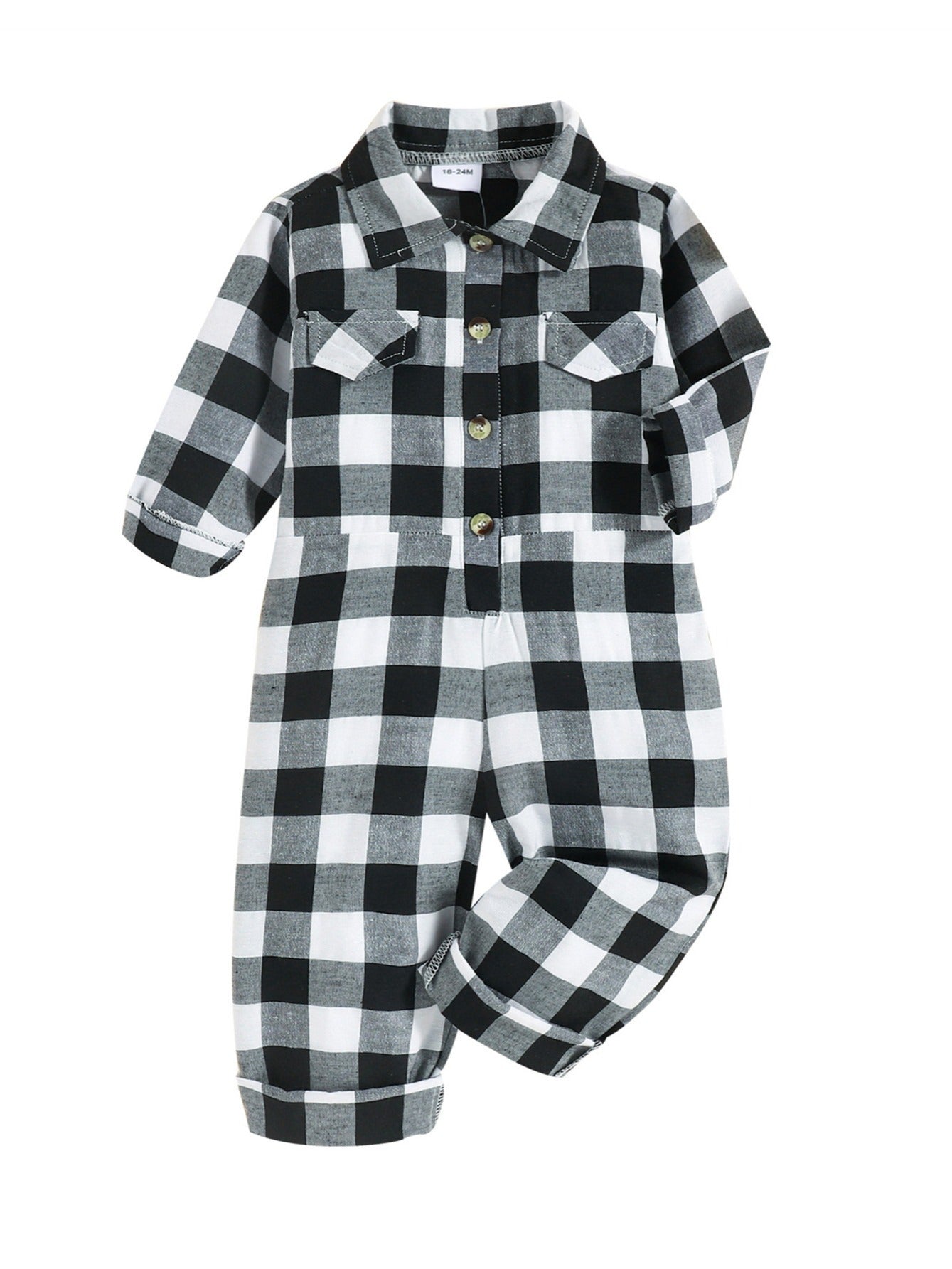 Kids Plaid Casual Jumpsuit Fall Winter Boys & Girls