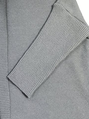  Solid Long Sleeve Hooded Cardigan
