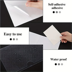 12 Pack Adhesive 16x11 Index Card Pockets Clear Plastic Labels Holders