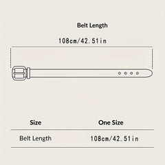 Unisex PU Leather Belt No Hole Buckle Waist Belts Non Porous Waistband