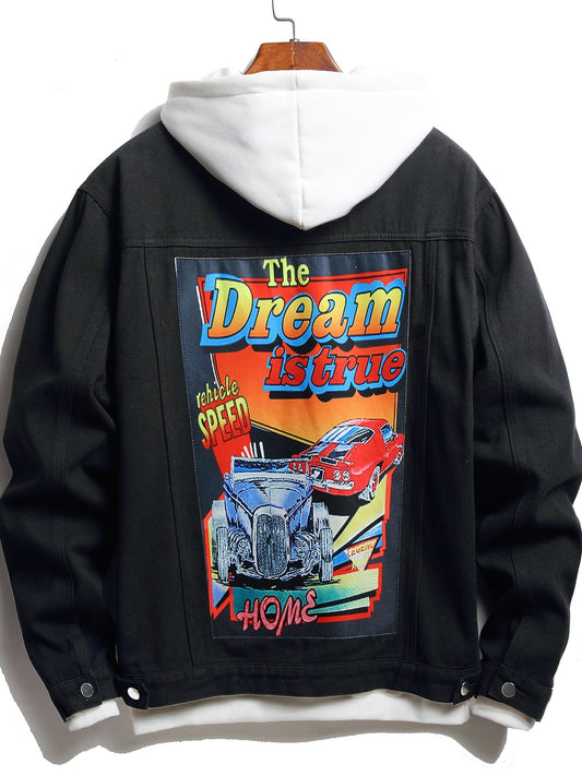 The Dream Is True Print Men's Denim Jacket
