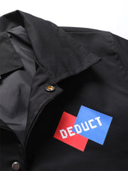 Men's Casual Alphabet Print Lapel Button Down Jacket