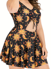  Sun & Moon Cut Out One Piece Swimsuit
